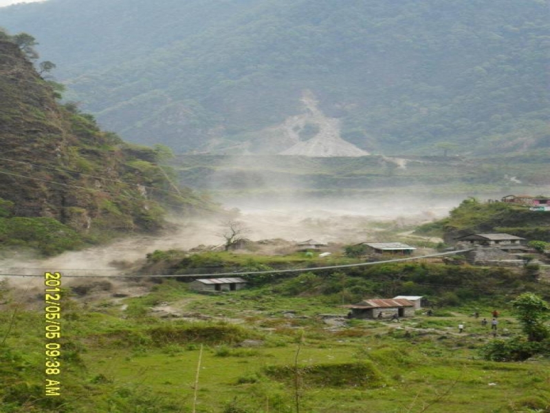 Just before the water reached Kharpani on 5 May 2012